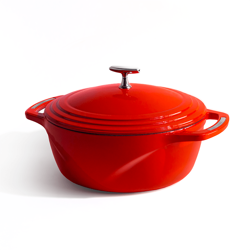 Lodge Cast Iron Cookware Lodge USA Enamel 6 Qt. Enameled Cast Iron Dutch Oven - Cherry on Top