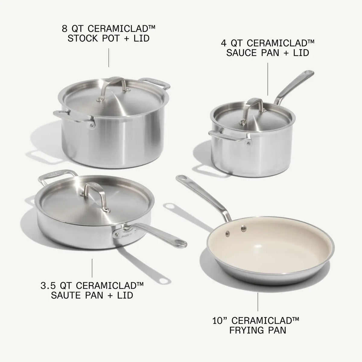 Made in Cookware CeramiClad 7 Piece Cookware Set