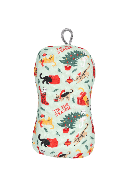 MuKitchen Cleaning Festive Cats Scrub Sponge