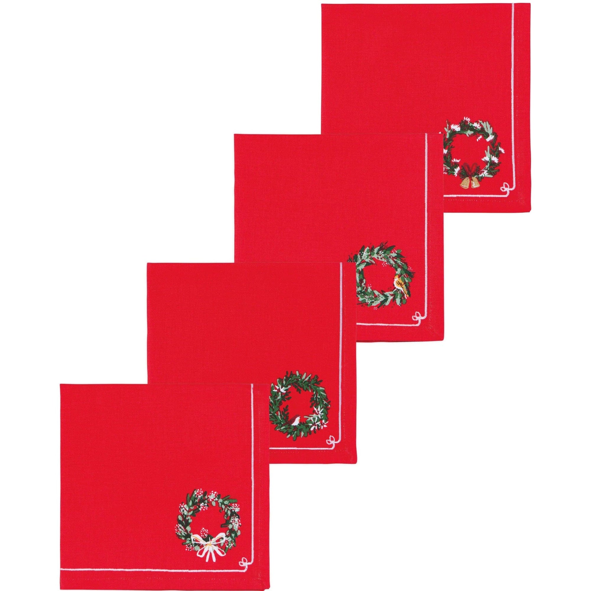 Now Designs Table Linens Wreaths Printed Napkins Set of 4