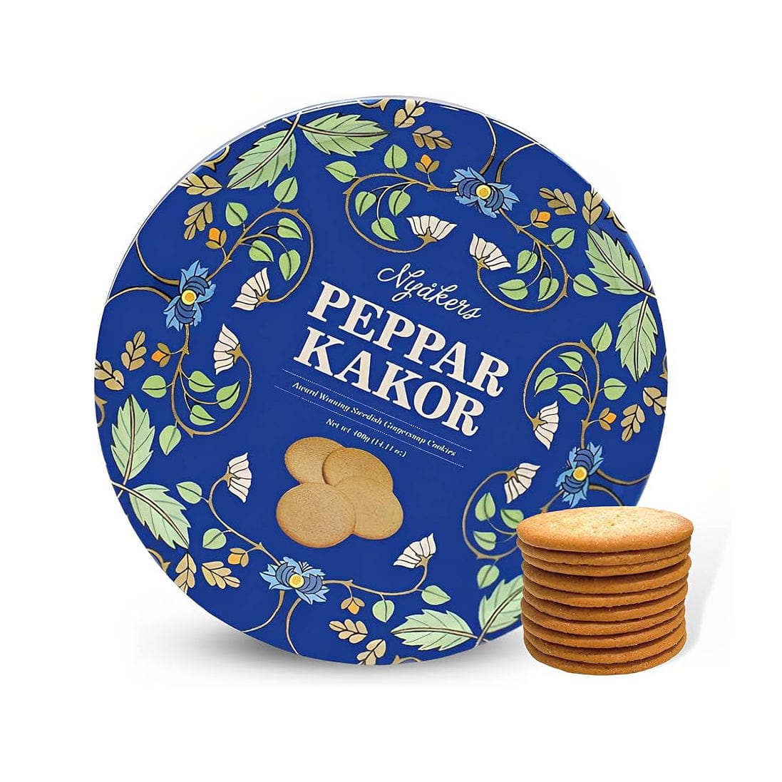 Nyakers Cookies Swedish Gingersnap Cookies - Blue Tin