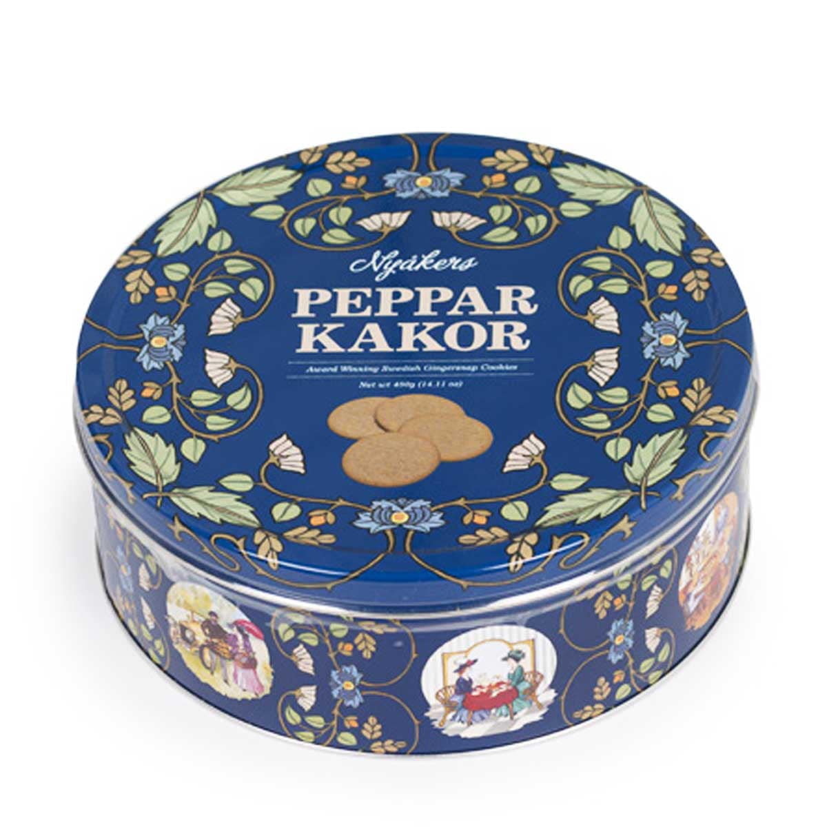Nyakers Cookies Swedish Gingersnap Cookies - Blue Tin