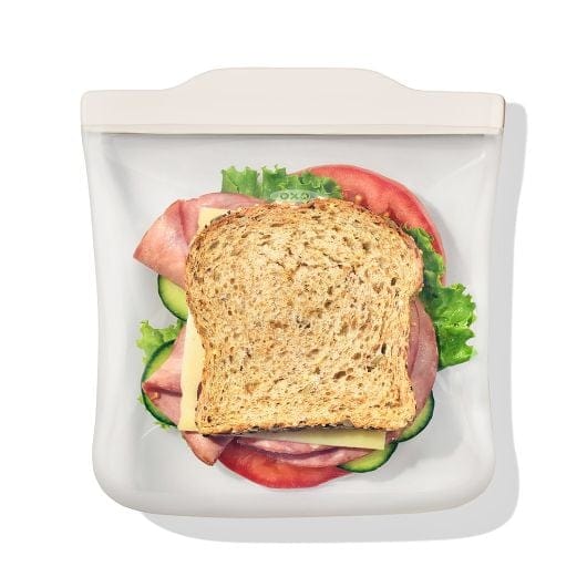 OXO Plastic Storage OXO 28 oz Silicone Reusable Sandwich Bag  - Oat