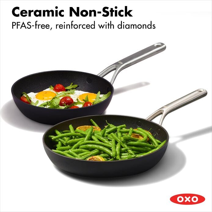 Frypans & Skillets OXO Ceramic Professional Non-Stick 2-Piece Frypan Set, 8-Inch and 10-Inch
