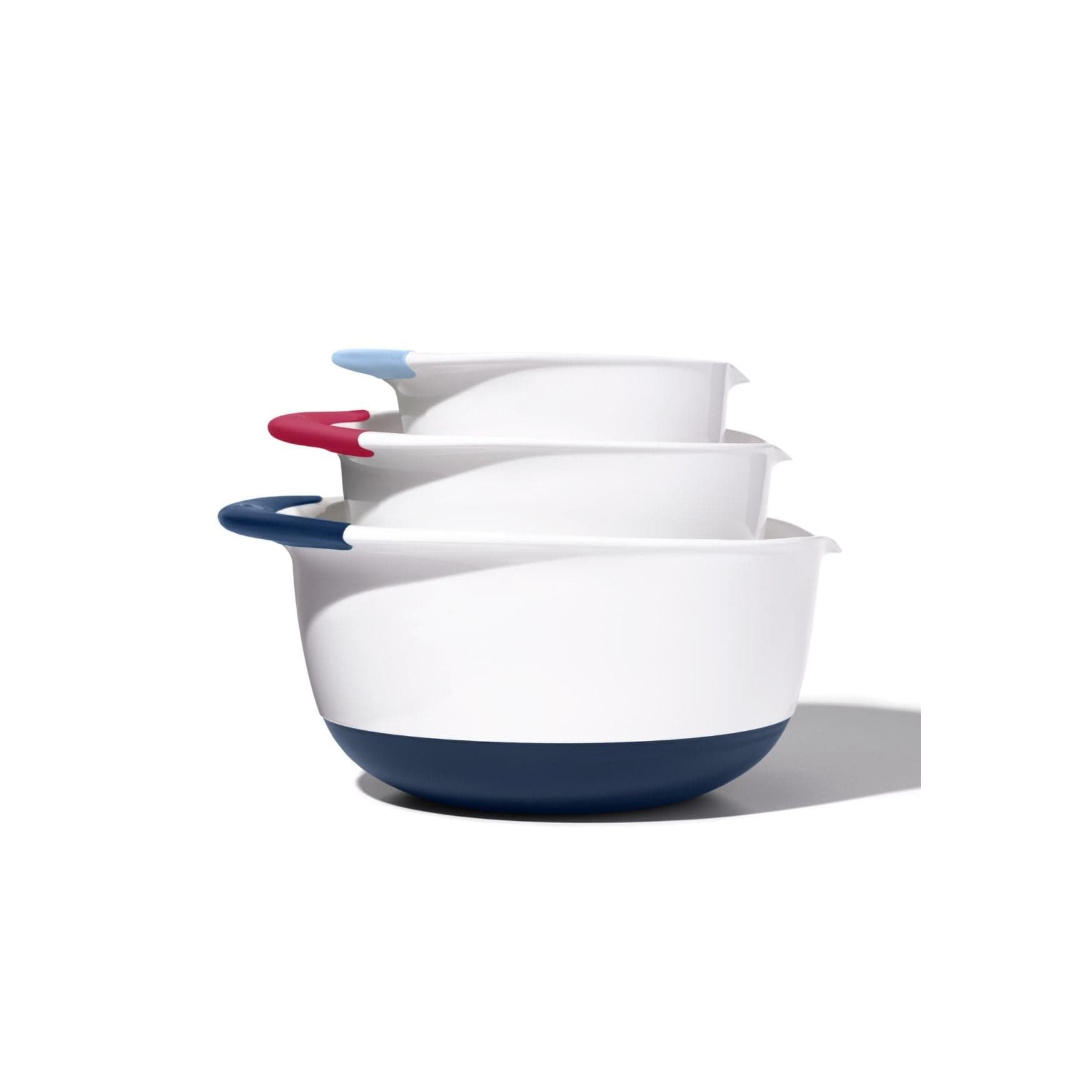 OXO Good Grips 3-Piece Stainless-Steel Mixing Bowl Set, White