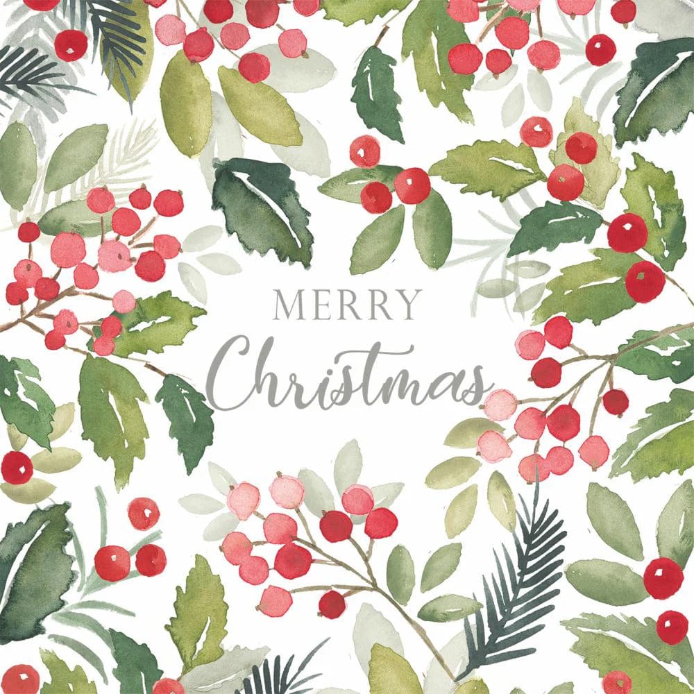 PaperProductsDesign Paper Merry Berries White Beverage Napkins