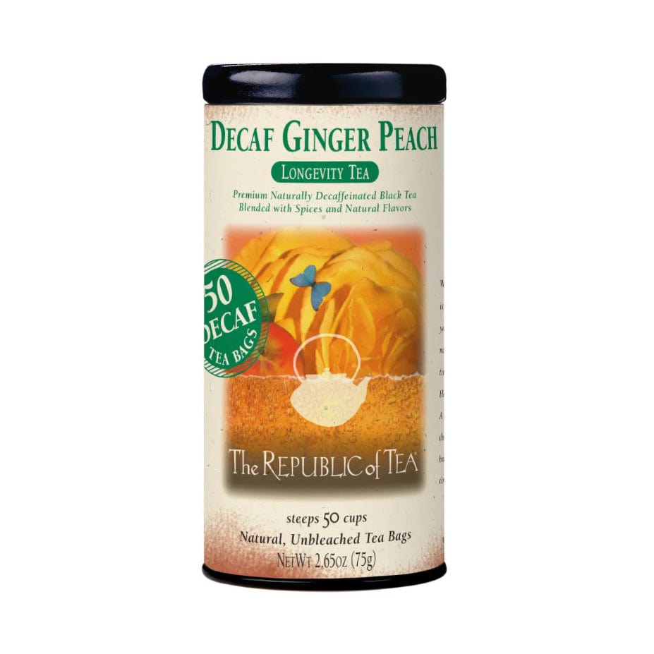 Republic of Tea Decaf Ginger Peach Black Tea Bags