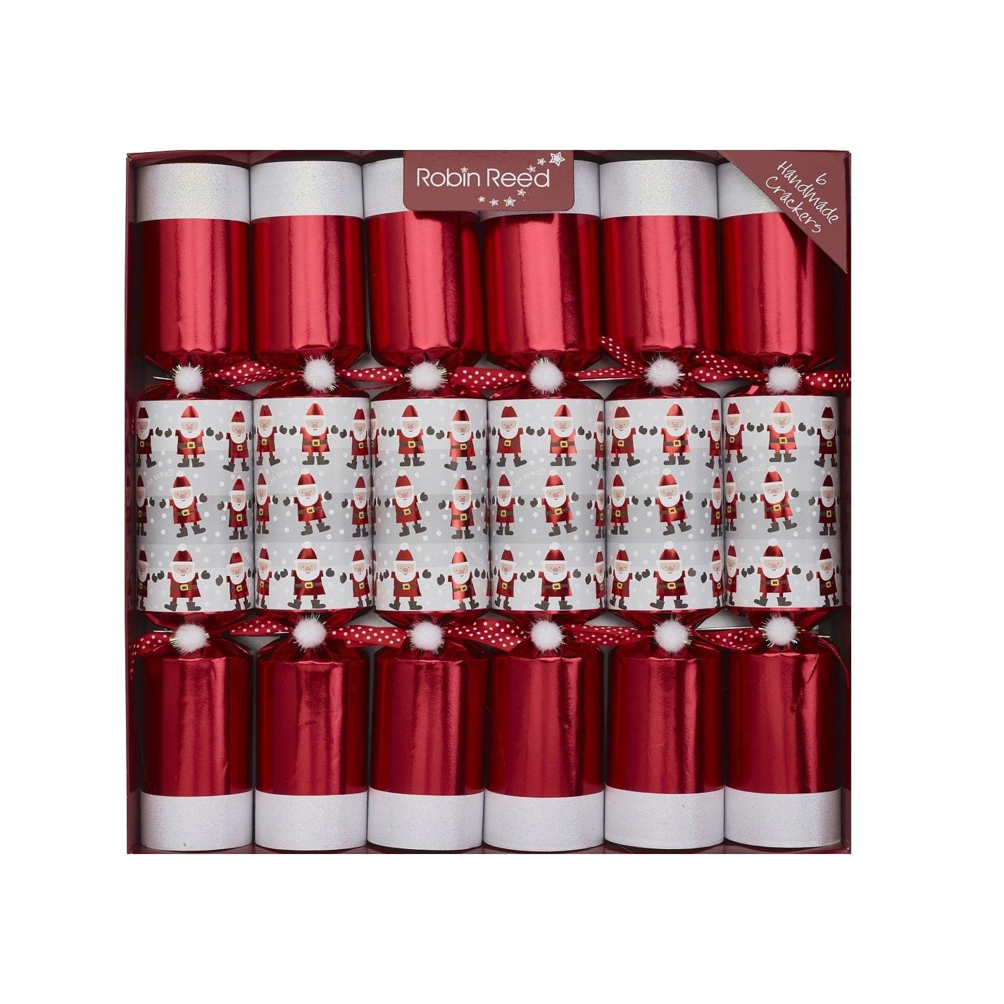 Robin Reed Seasonal Home Robin Reed 13" Christmas Crackers, Racing Santa - Box of 6