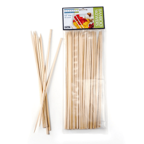 12" Heavy Bamboo Skewers Pack of 50