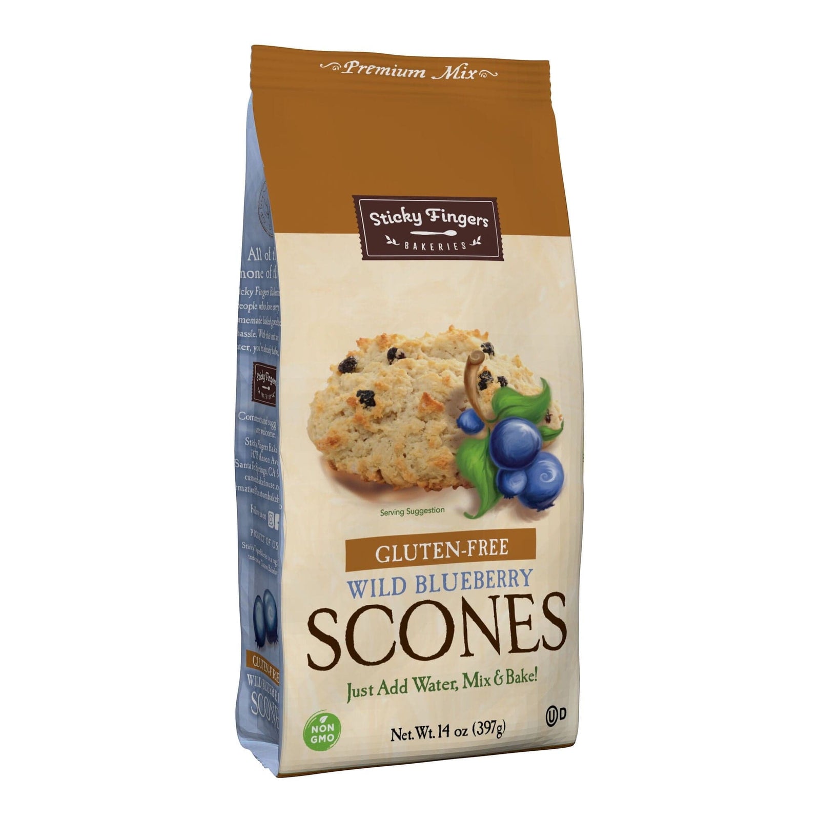 Sticky Fingers Bakeries Baking Mix Sticky Fingers Bakeries Gluten Free Wild Blueberry Scone Mix 14oz