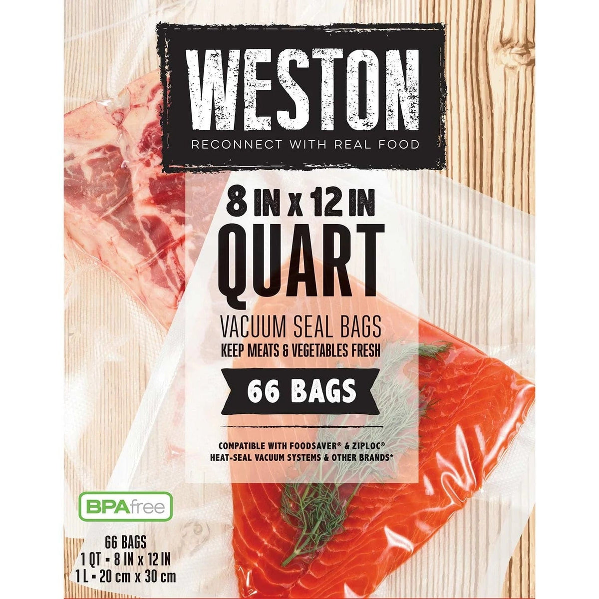 Weston Vac Sealer Bags 1 QT - 66 ct