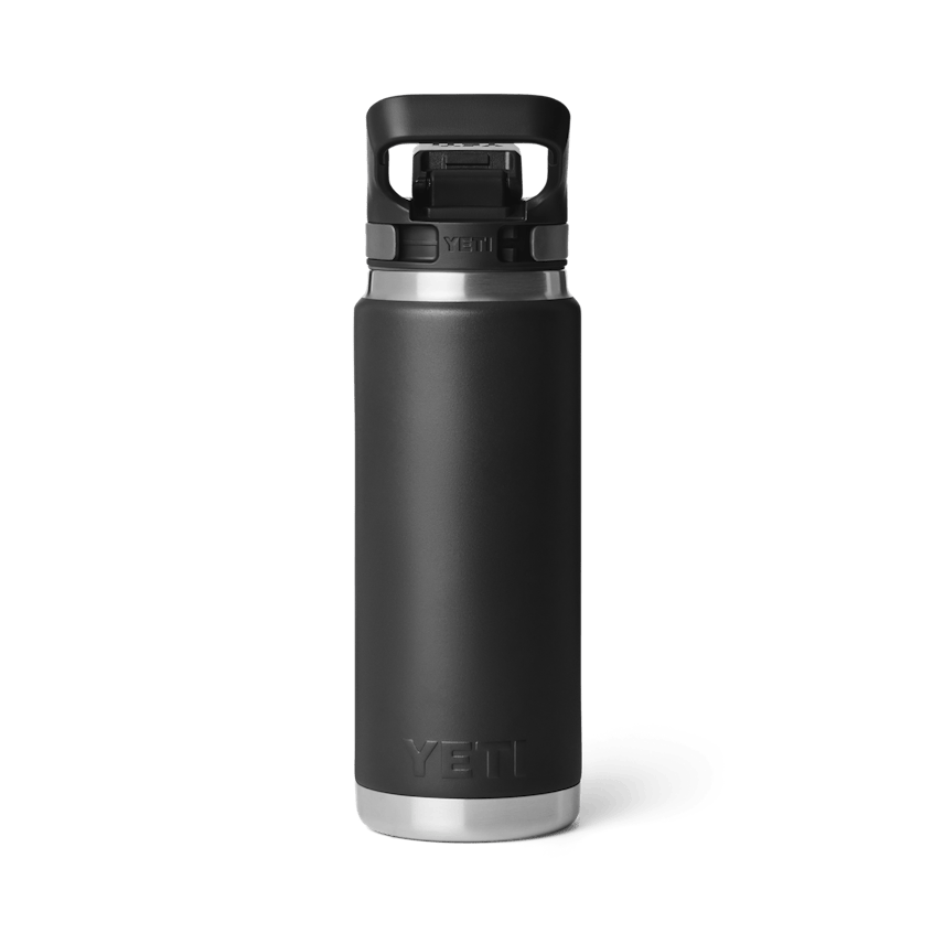 Yeti Rambler 26oz Stackable Bottle insulated stainless steel black with a Chug Cap and carry handle