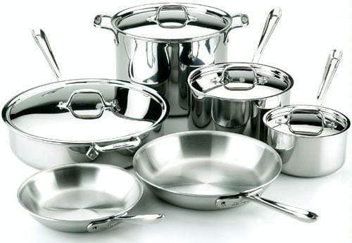 All-Clad Cookware Set All-Clad Stainless Steel 10 Piece Cookware Set