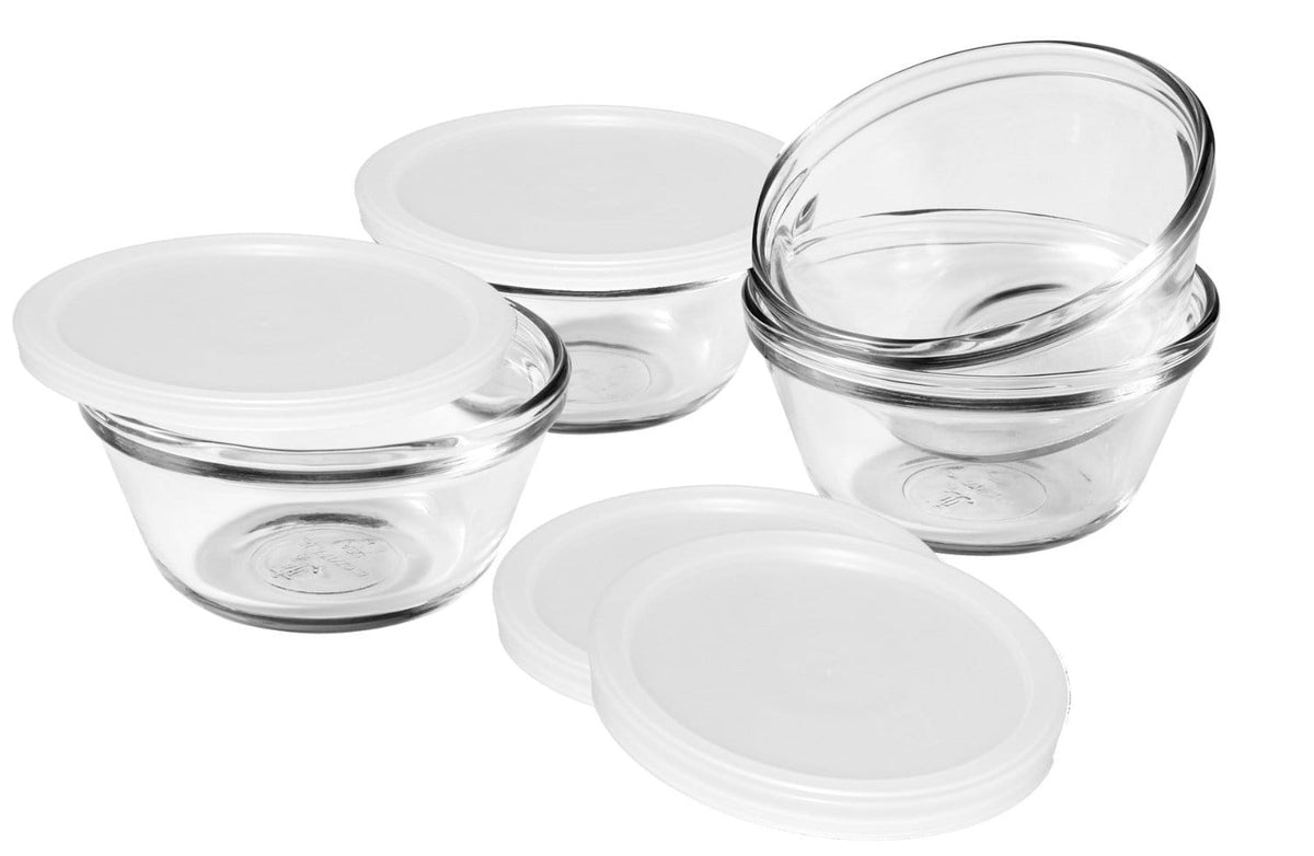 Anchor Hocking 6oz Custard Cups With Lids (Set Of 4)