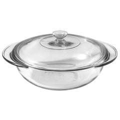 Anchor Hocking Large Round Glass Ovenware Casserole Dish With Lid Oven To  Table