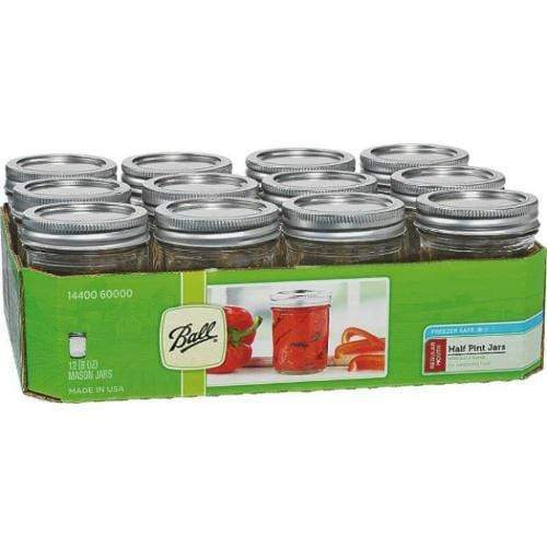 Ball® Canning Jars Ball Regular Mouth Half Pint Mason Jars With Lids (Set Of 12)