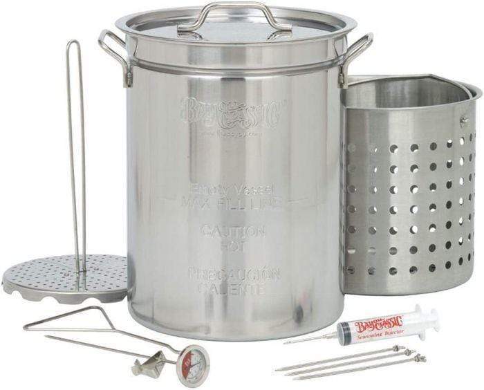 Barbour Fryers & Outdoor Cookers Barbour International Bayou Classic 32 qt. Stainless Steel Turkey Fryer