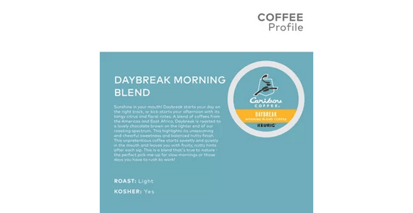 Caribou Coffee Daybreak Morning Blend K-Cup Coffee - 24 Count Box