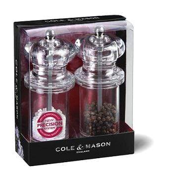 Cole & Mason Acrylic 5.5in Salt & Pepper Mill Set