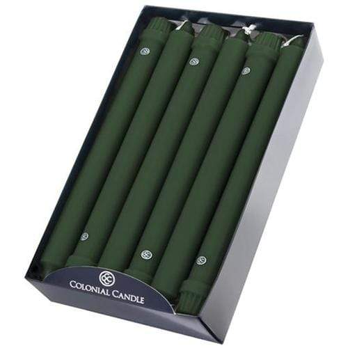 Colonial Candle Taper Colonial Candle Classic Taper 10&quot; - Evergreen (Set of 12)