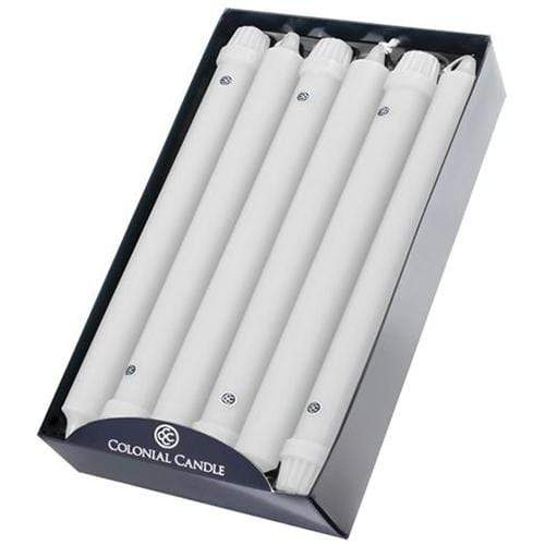 Colonial Candle Taper Colonial Candle Classic Taper 10" - White (Set of 12)