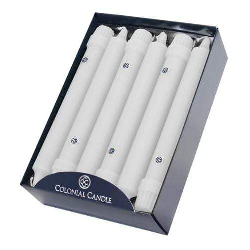 Colonial Candle Taper Colonial Candle Classic Taper 8" - White (Set of 12)