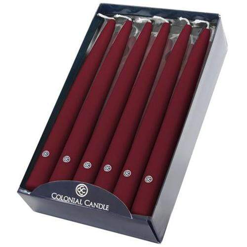 Colonial Candle Taper Colonial Candle Handipt Taper 12" - Cranberry (Set of 12)