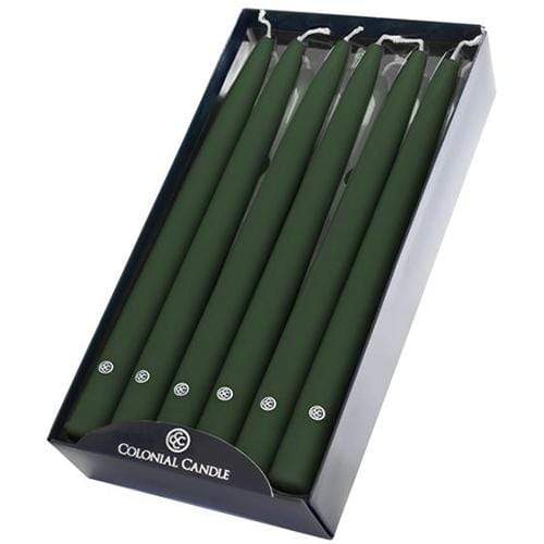 Colonial Candle Taper Colonial Candle Handipt Taper 12&quot; - Evergreen (Set of 12)