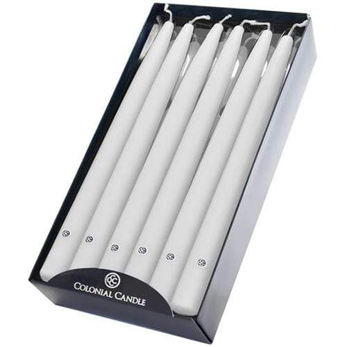 Colonial Candle Taper Colonial Candle Handipt Taper 12" - White (Set of 12)