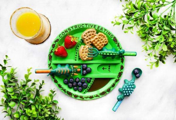 Constructive Eating Childrens Dinnerware Constructive Eating 10&quot; Dinosaur Plate