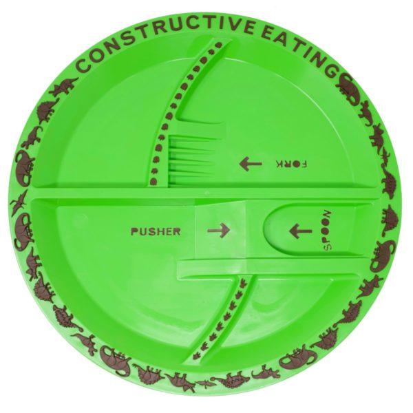 Constructive Eating Childrens Dinnerware Constructive Eating 10&quot; Dinosaur Plate