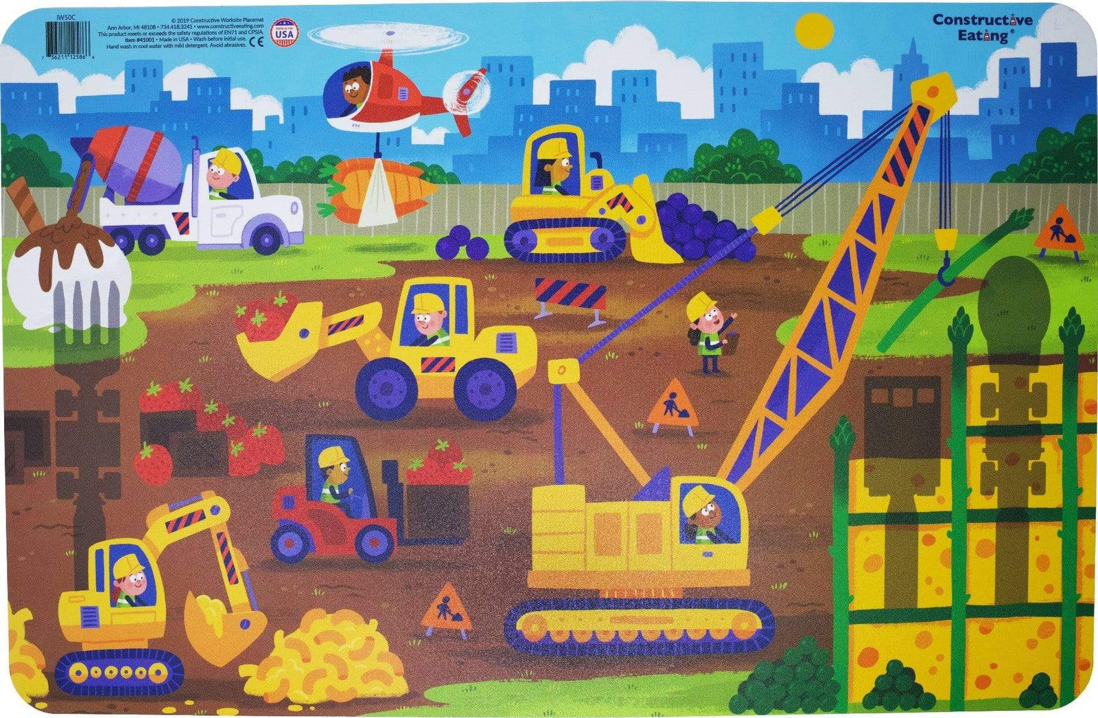 Constructive Eating Construction Work Site Placemat