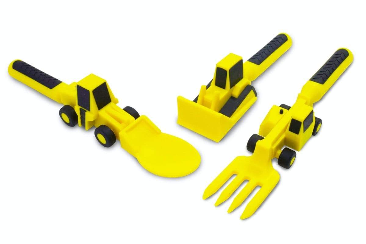Constructive Eating Childrens Flatware Constructive Eating Set of 3 Construction Utensils