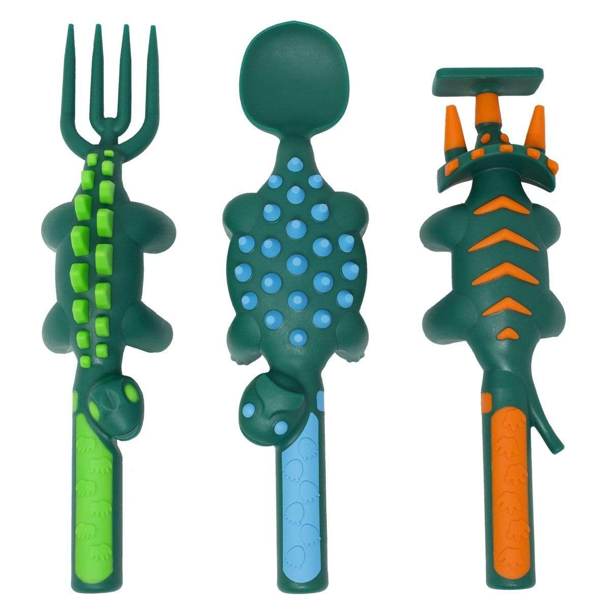 Constructive Eating Childrens Flatware Constructive Eating Set of 3 Dinosaur Utensils