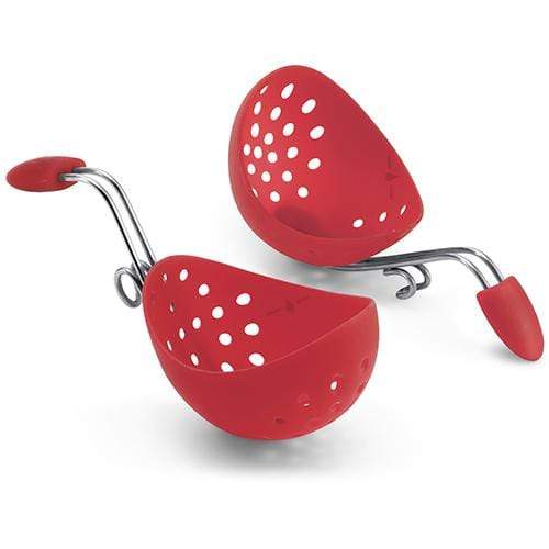 Eggs & Cheese Cuisipro Red Silicone Egg Poacher Set of 2