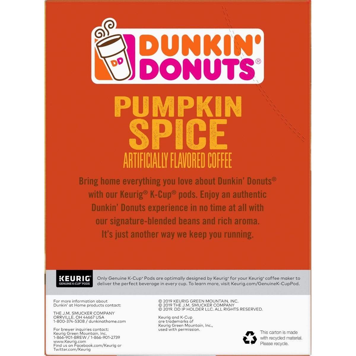 Dunkin' Pumpkin Spice K-Cup Coffee - 22 Count Box