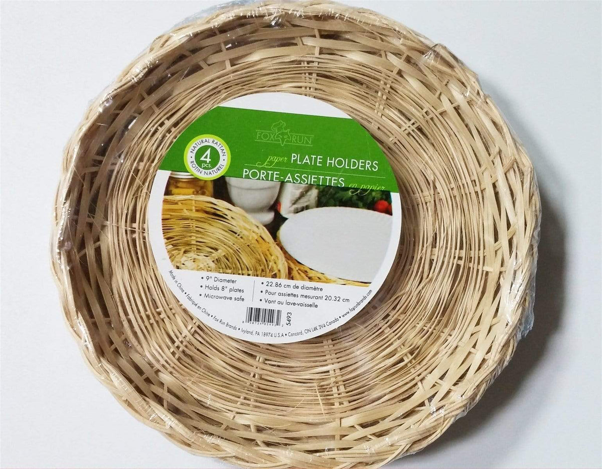 Fox Run Wicker Paper Plate Holders (Set of 4)
