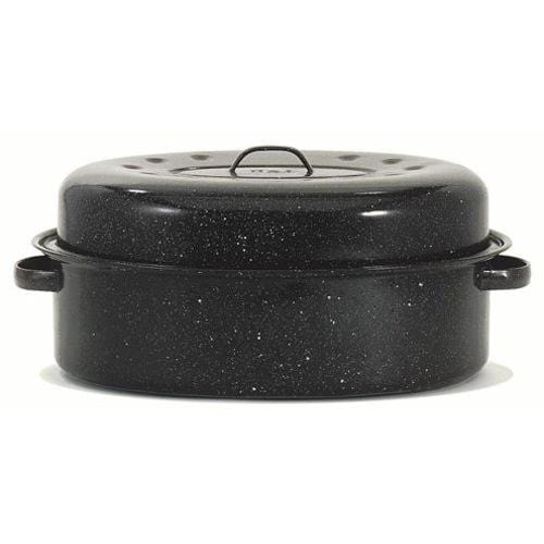 Granite Ware Oval Roaster, Black, 19