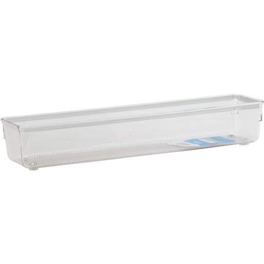 Clear plastic drawer organizer rectangular shape with rounded edges
