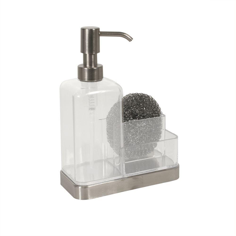 InterDesign Sinkware Interdesign« Clear with Brushed Stainless Steel Soap/Sponge