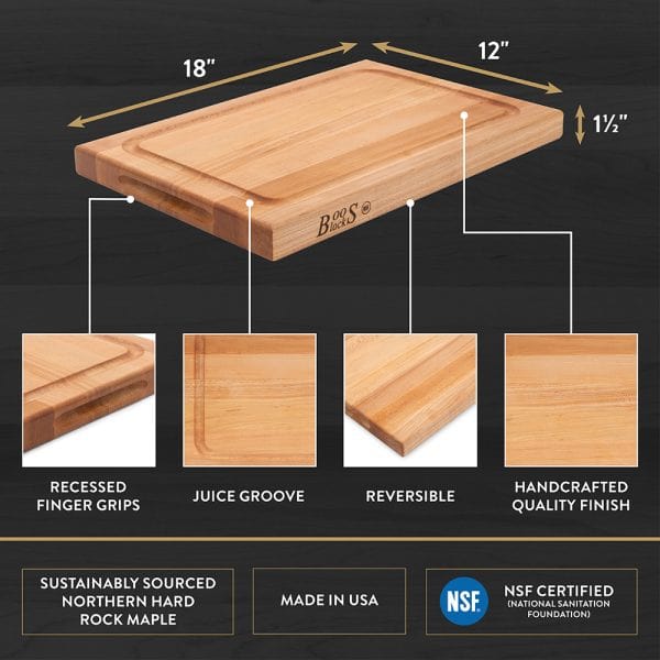 Cutting Boards John Boos Professional Maple Cutting Board with Juice Groove