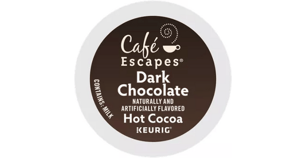 Café Escapes Dark Chocolate K-Cup Hot Cocoa 24 Count Box