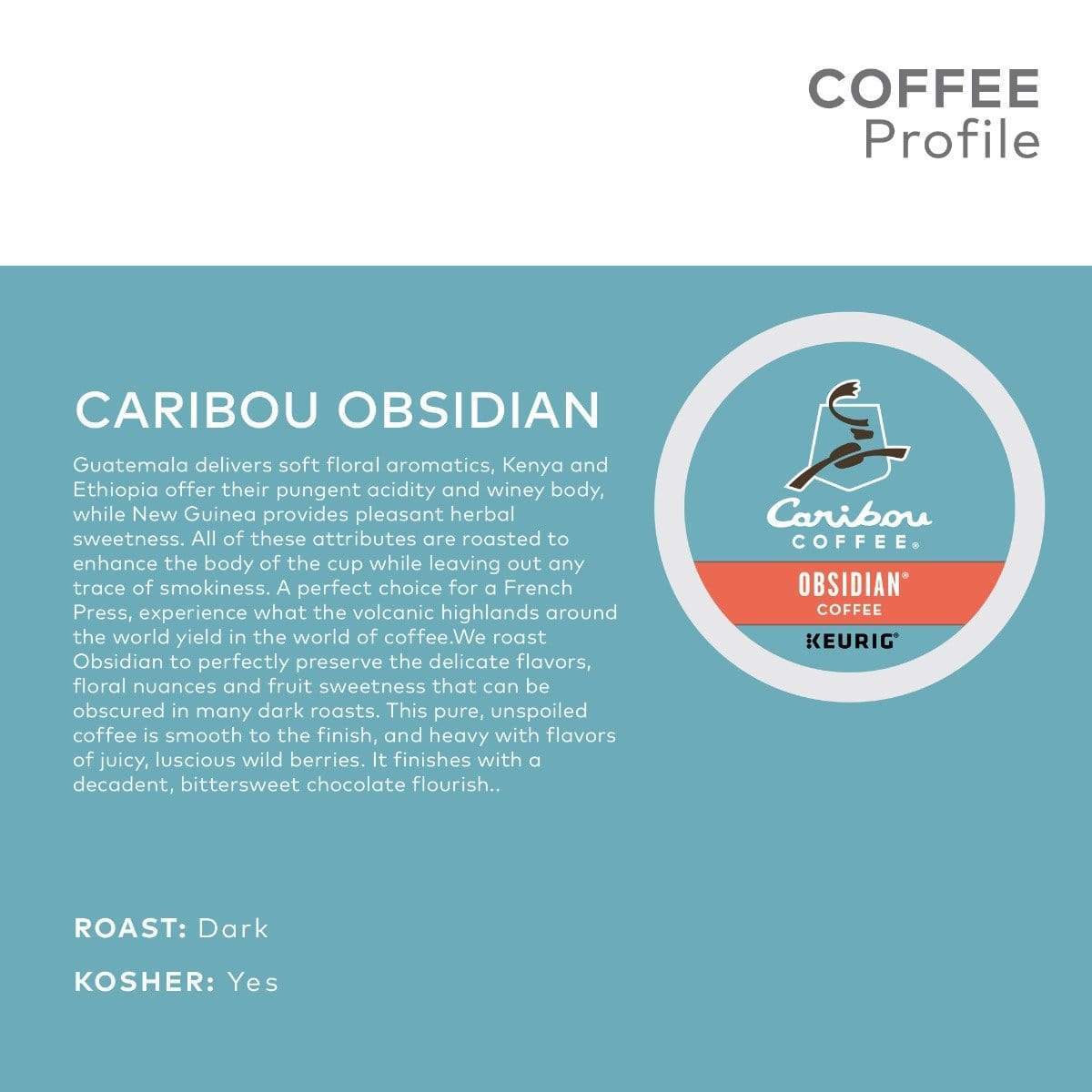 Caribou Obsidian K-Cup Coffee - 24 Ct. Box
