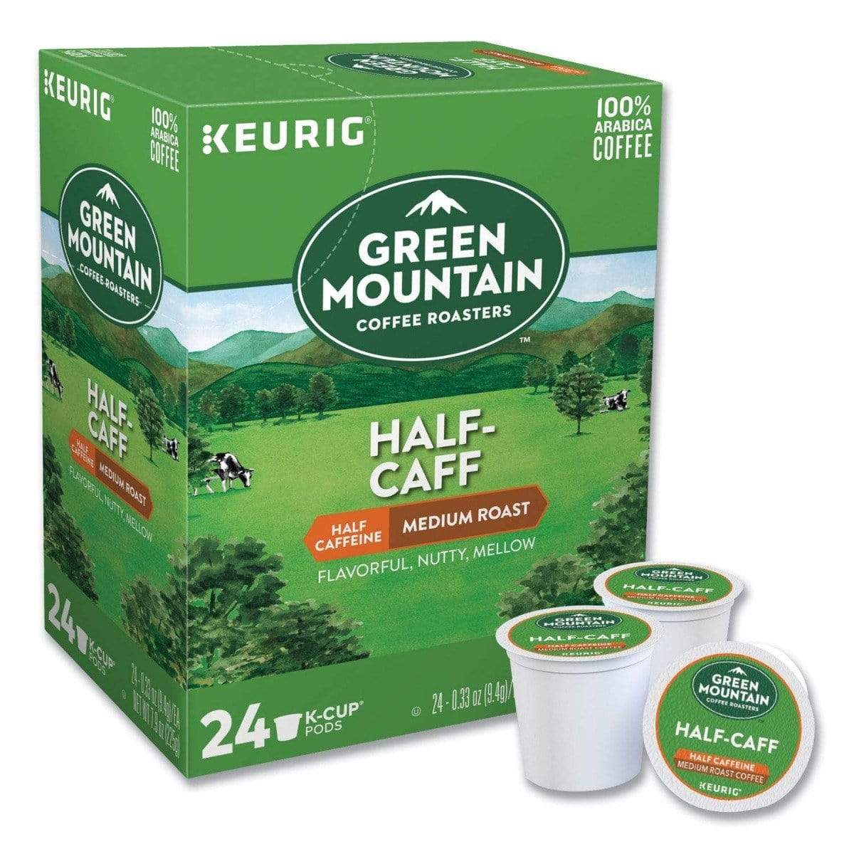 Keurig K-Cups Green Mountain Coffee Roasters Half-Caff K-Cup Coffee - 24 Count Box