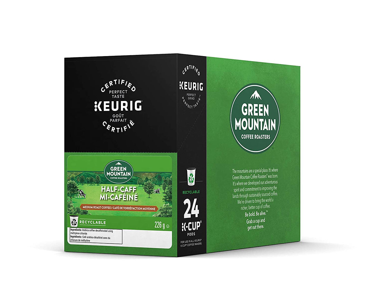 Keurig K-Cups Green Mountain Coffee Roasters Half-Caff K-Cup Coffee - 24 Count Box