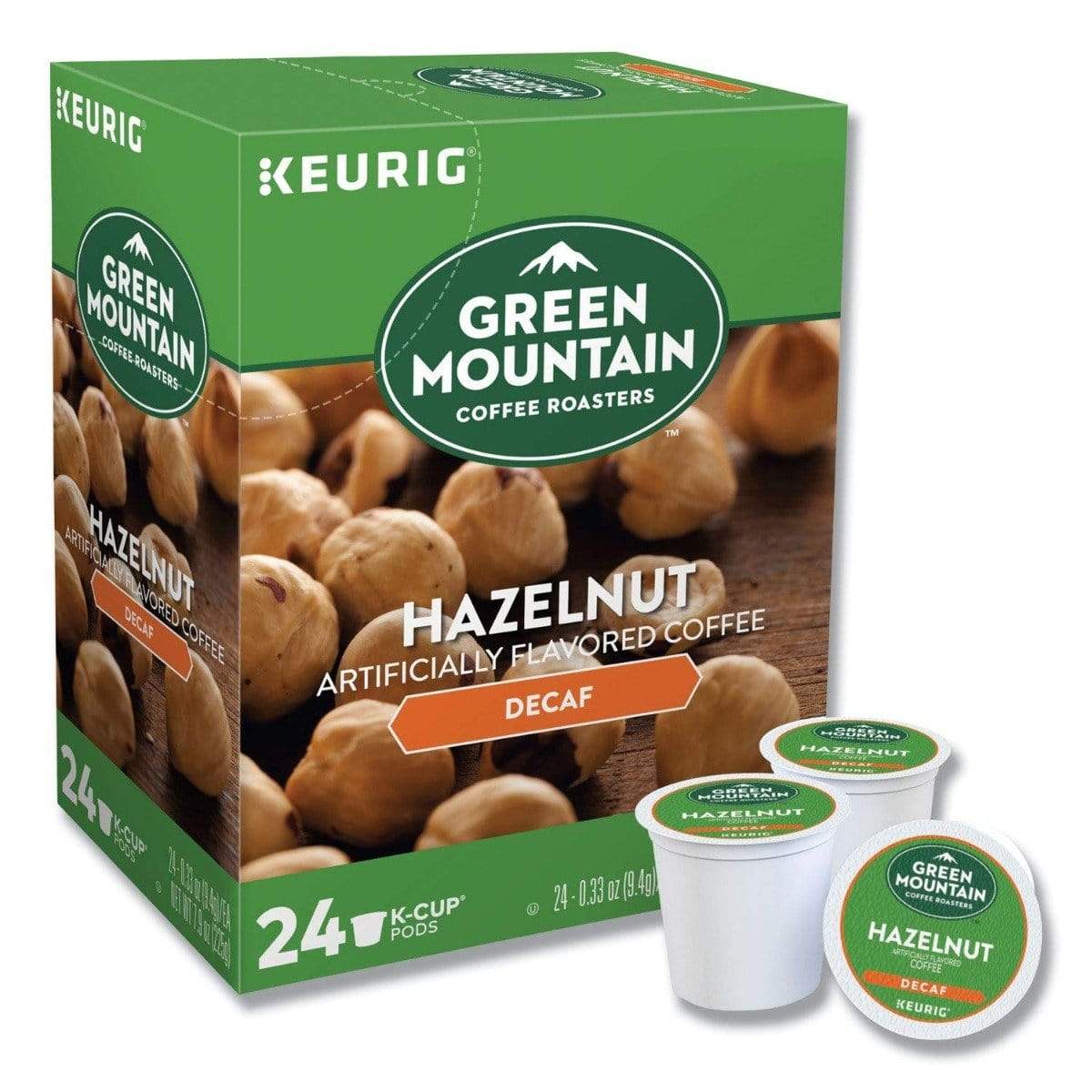 Keurig K-Cups Green Mountain Coffee Roasters Hazelnut Decaf K-Cup Coffee - 24 Count Box