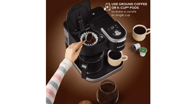 Keurig K-Duo Coffee Maker, Single Serve and 12-Cup Carafe Drip Coffee  Brewer, Compatible with K-Cup Pods and Ground Coffee, Black