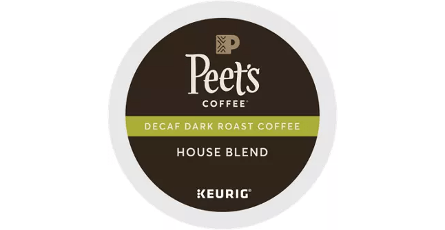 Peet's Coffee House Blend Decaf K-Cup Coffee - 22 Count Box