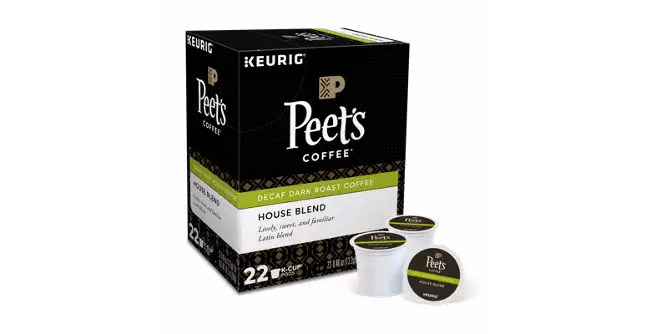 Peet's Coffee House Blend Decaf K-Cup Coffee - 22 Count Box