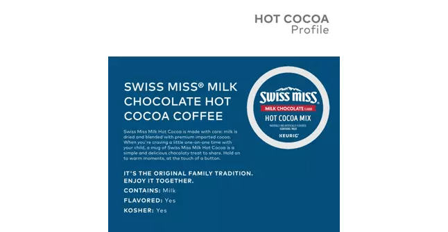Swiss Miss Milk Chocolate K-Cup Hot Cocoa - 22 Count Box